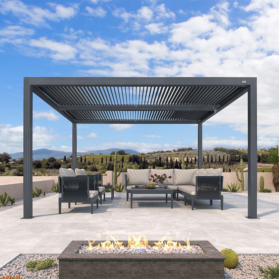 PURPLE LEAF Athena Louvered Pergola Outdoor Aluminum Pergola with Adjustable Roof for Deck Backyard Garden Hardtop Gazebo - Image 3