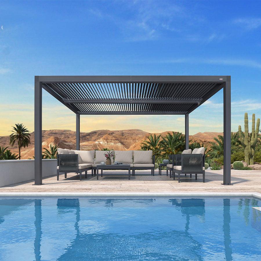 PURPLE LEAF Athena Louvered Pergola Outdoor Aluminum Pergola with Adjustable Roof for Deck Backyard Garden Hardtop Gazebo - Image 4