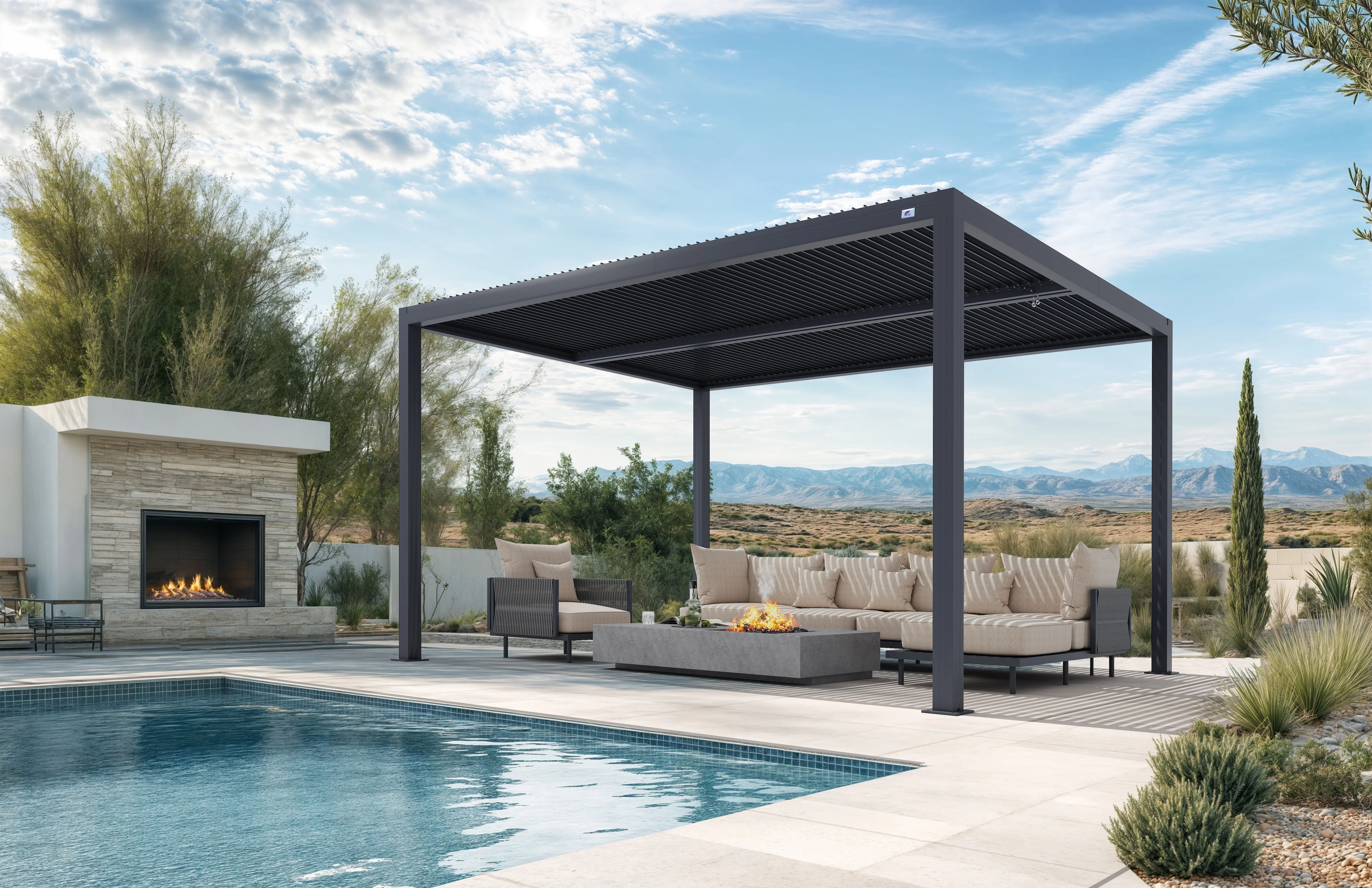 PURPLE LEAF Athena Louvered Pergola Outdoor Aluminum Pergola with Adjustable Roof for Deck Backyard Garden Hardtop Gazebo - Image 6