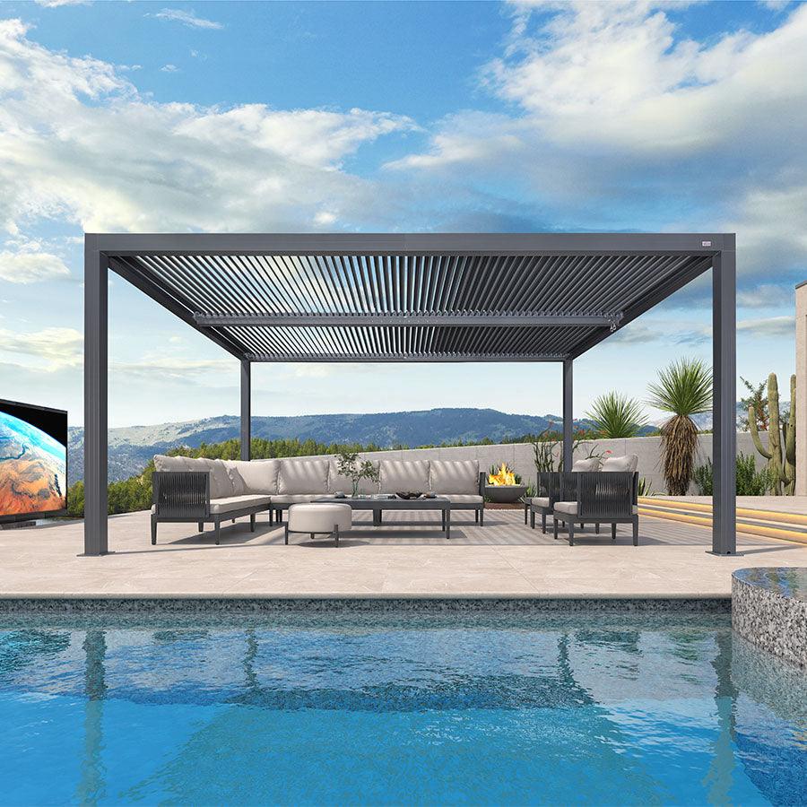 PURPLE LEAF Athena Louvered Pergola Outdoor Aluminum Pergola with Adjustable Roof for Deck Backyard Garden Hardtop Gazebo - Image 9