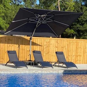 (Umbrella and Base Set) PURPLE LEAF Double Top Rectangle Outdoor Classic Parasol with base - Image 115