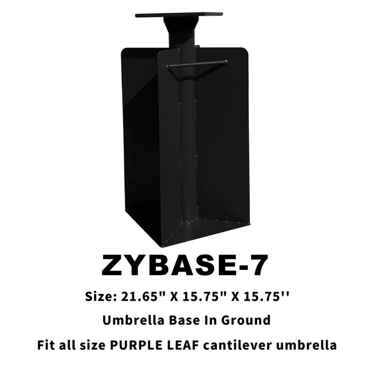 (Umbrella and Base Set) PURPLE LEAF Double Top Rectangle Outdoor Classic Parasol with base - Image 118