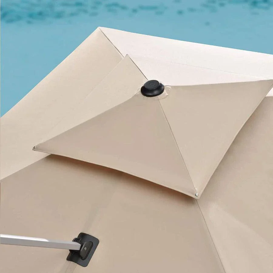 (Umbrella and Base Set) PURPLE LEAF Double Top Rectangle Outdoor Classic Parasol with base - Image 12