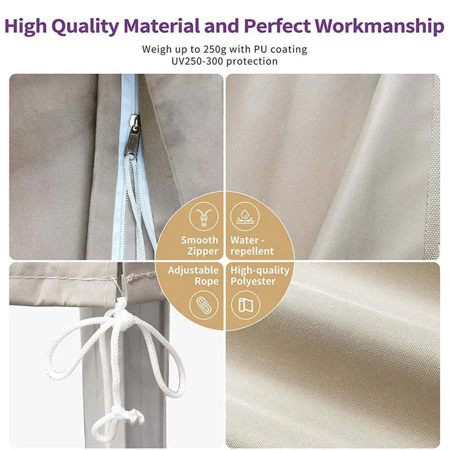 (Umbrella and Base Set) PURPLE LEAF Double Top Rectangle Outdoor Classic Parasol with base - Image 24