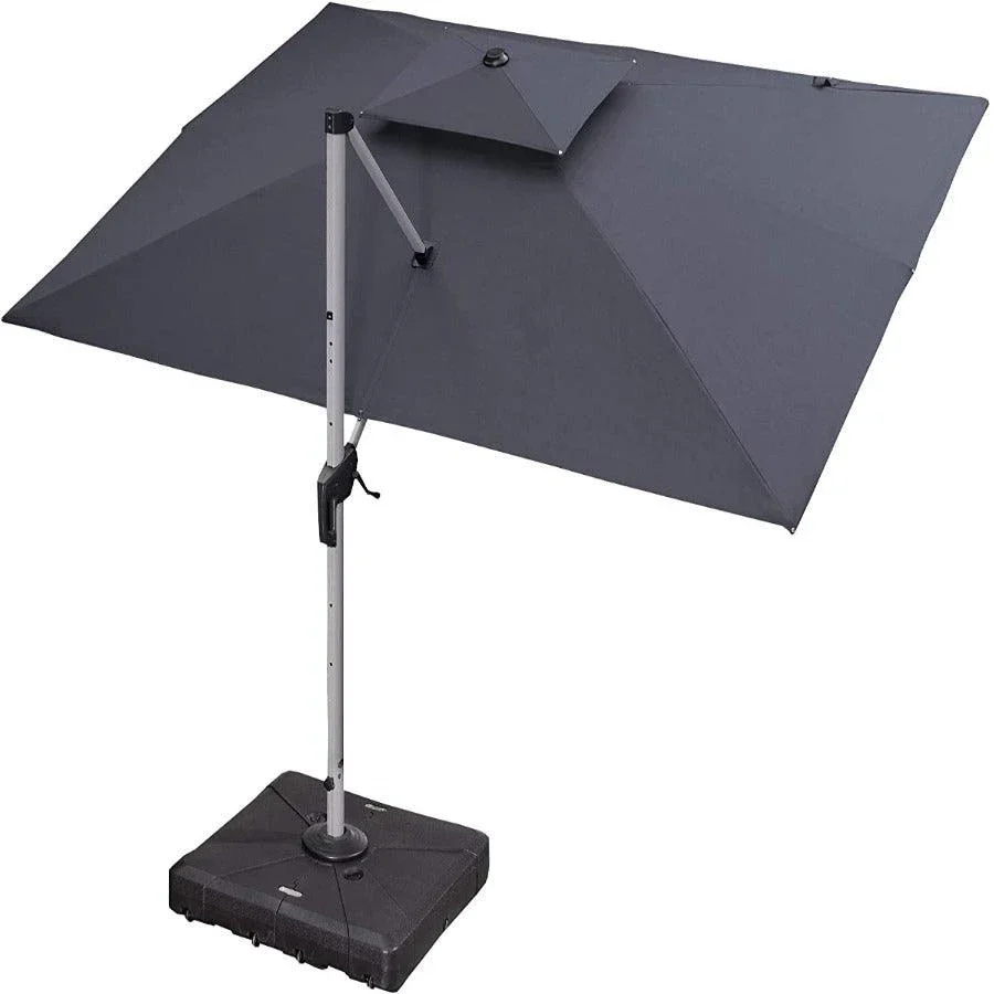 (Umbrella and Base Set) PURPLE LEAF Double Top Rectangle Outdoor Classic Parasol with base - Image 25