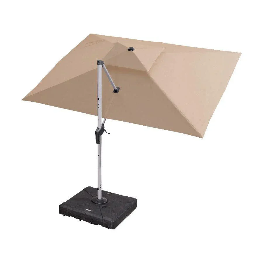 (Umbrella and Base Set) PURPLE LEAF Double Top Rectangle Outdoor Classic Parasol with base - Image 41