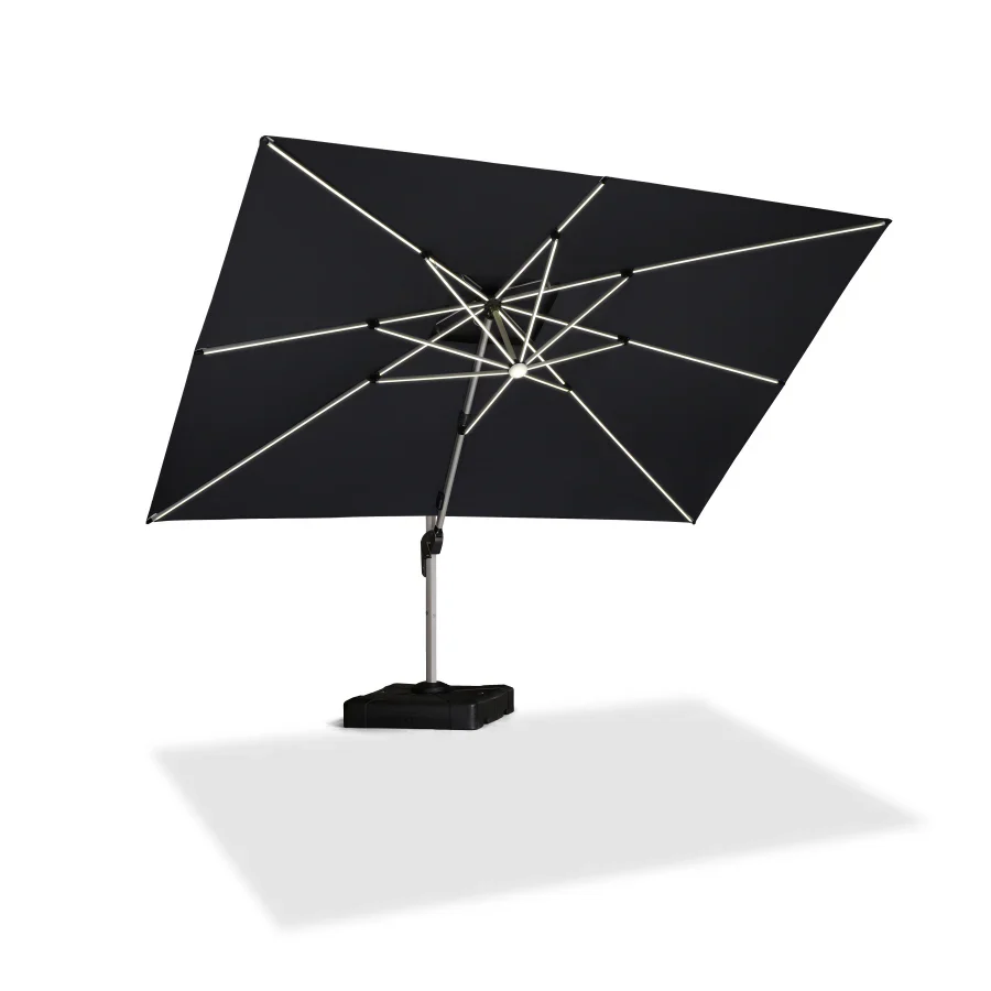 PURPLE LEAF Solar Powered Umbrella LED Rectangular Patio Umbrella with Lights - Image 32
