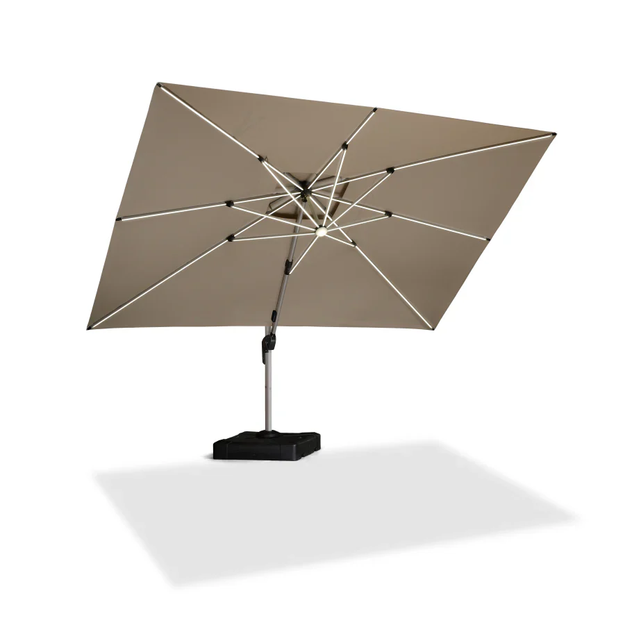 PURPLE LEAF Solar Powered Umbrella LED Rectangular Patio Umbrella with Lights - Image 40