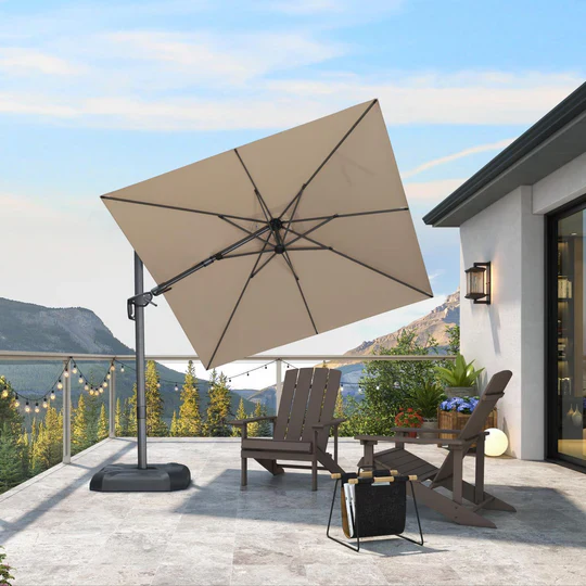 PURPLE LEAF Square Cantilever Patio Parasol with 360° Swivel and Tilt - Image 45