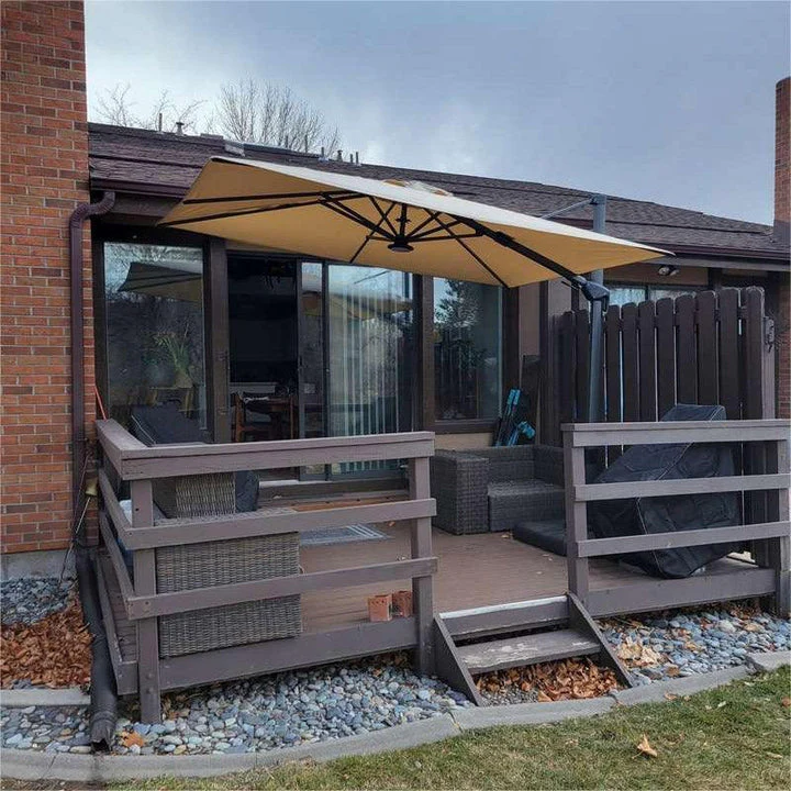 PURPLE LEAF Square Cantilever Patio Parasol with 360° Swivel and Tilt - Image 5