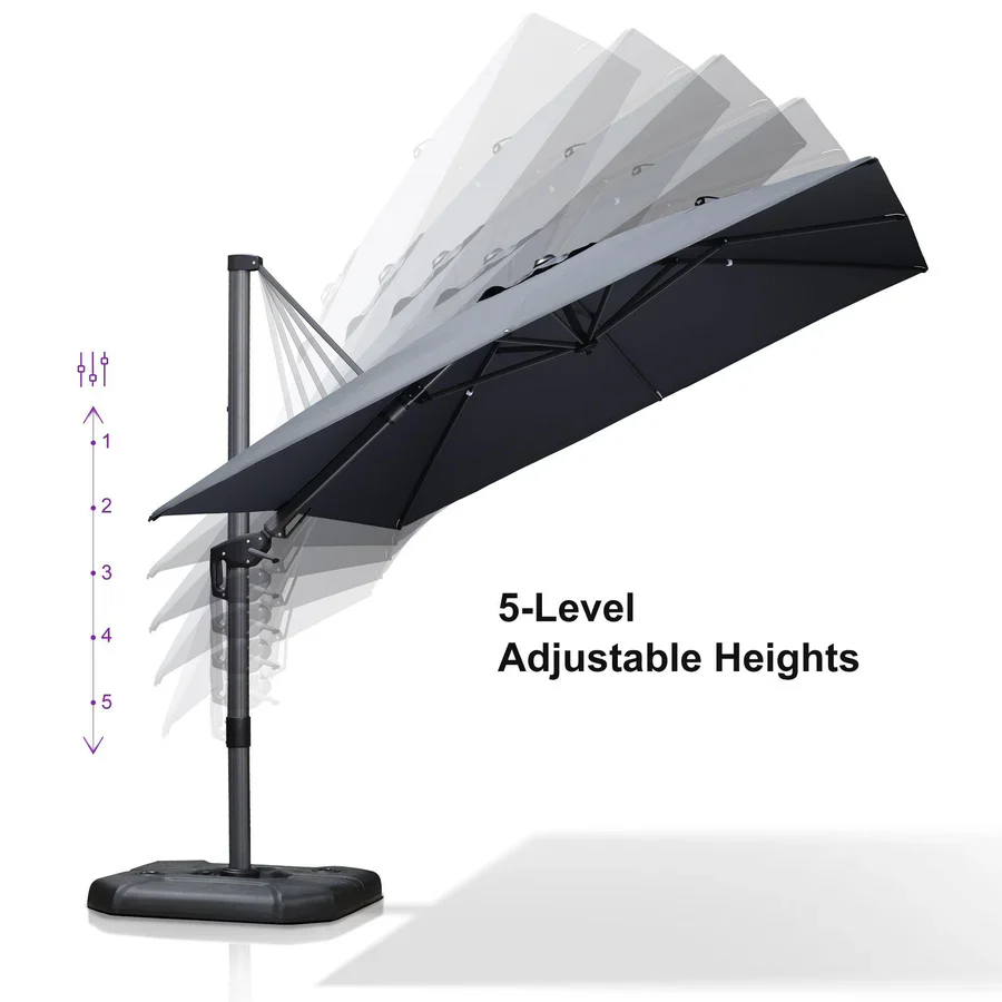 PURPLE LEAF Rectangle Swivel Offset Cantilever  Parasol - Image 21