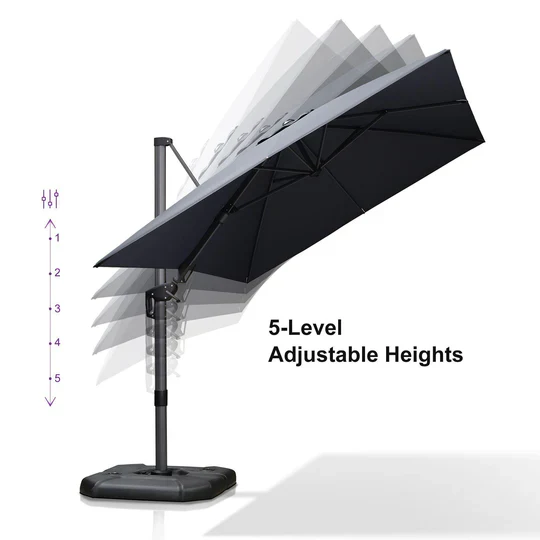 PURPLE LEAF Rectangle Swivel Offset Cantilever  Parasol - Image 30