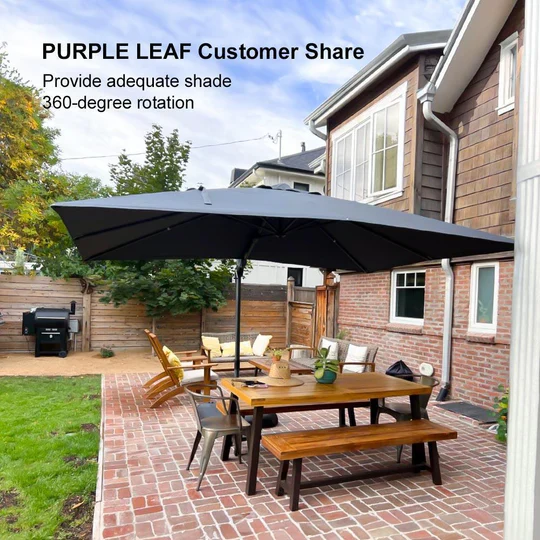 PURPLE LEAF Rectangle Swivel Offset Cantilever  Parasol - Image 4