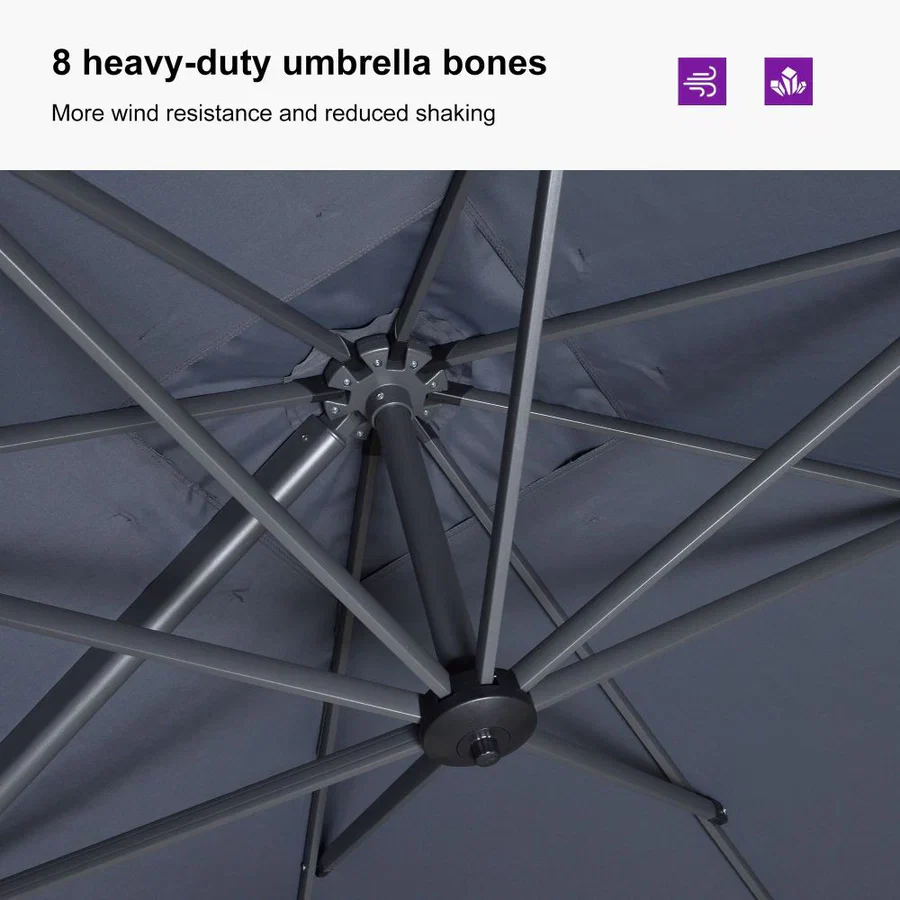 PURPLE LEAF Rectangle Swivel Offset Cantilever  Parasol - Image 43