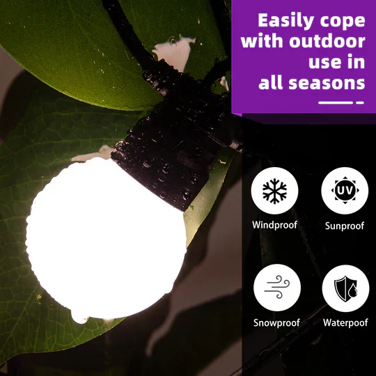 PURPLE LEAF Patio Gazebo for Backyard Grey Hardtop Galvanized Steel Roof Awning String Lights-milky - Image 4