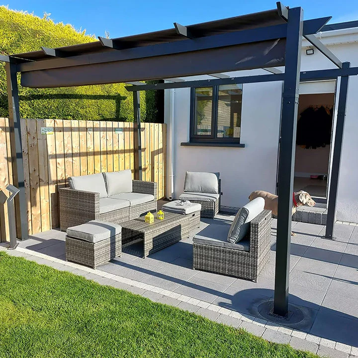 PURPLE LEAF Retractable Pergola with Double Sun Shade Canopy  Heavy-Duty Aluminum Pergola - Image 50