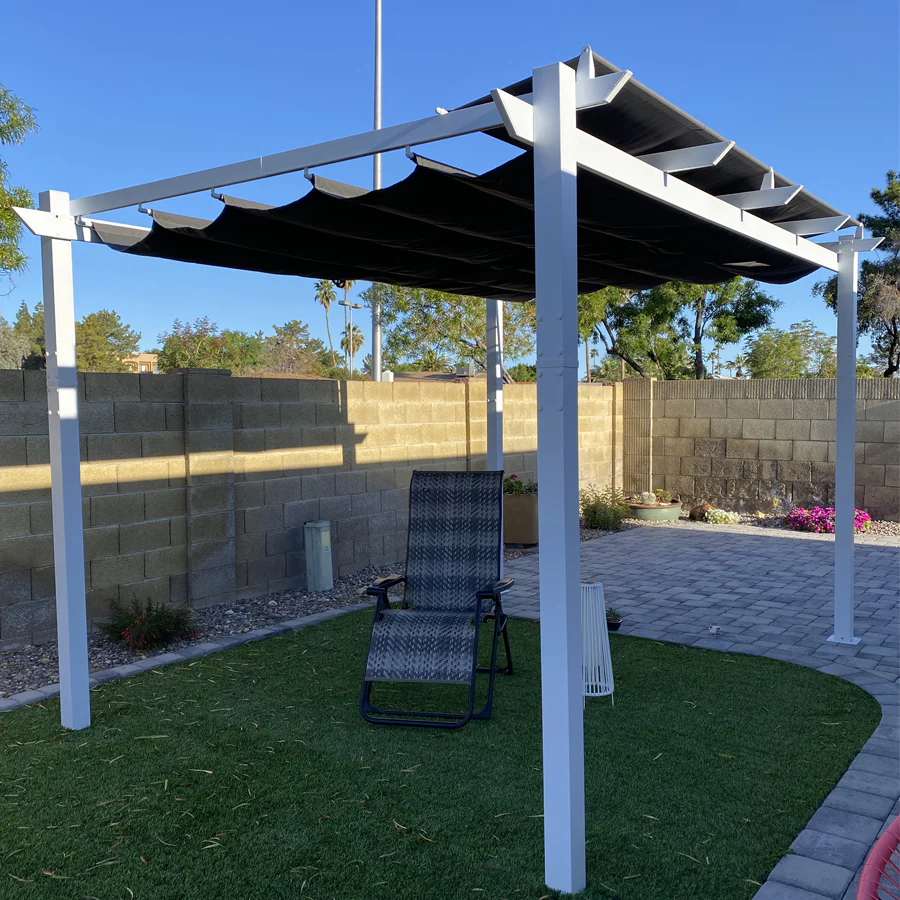 PURPLE LEAF Retractable Pergola with Double Sun Shade Canopy  Heavy-Duty Aluminum Pergola - Image 79