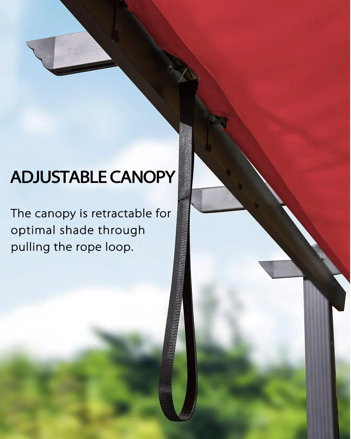 PURPLE LEAF Outdoor Retractable Pergola Patio Shelter Classical Pavilion Grill Gazebo - Image 27