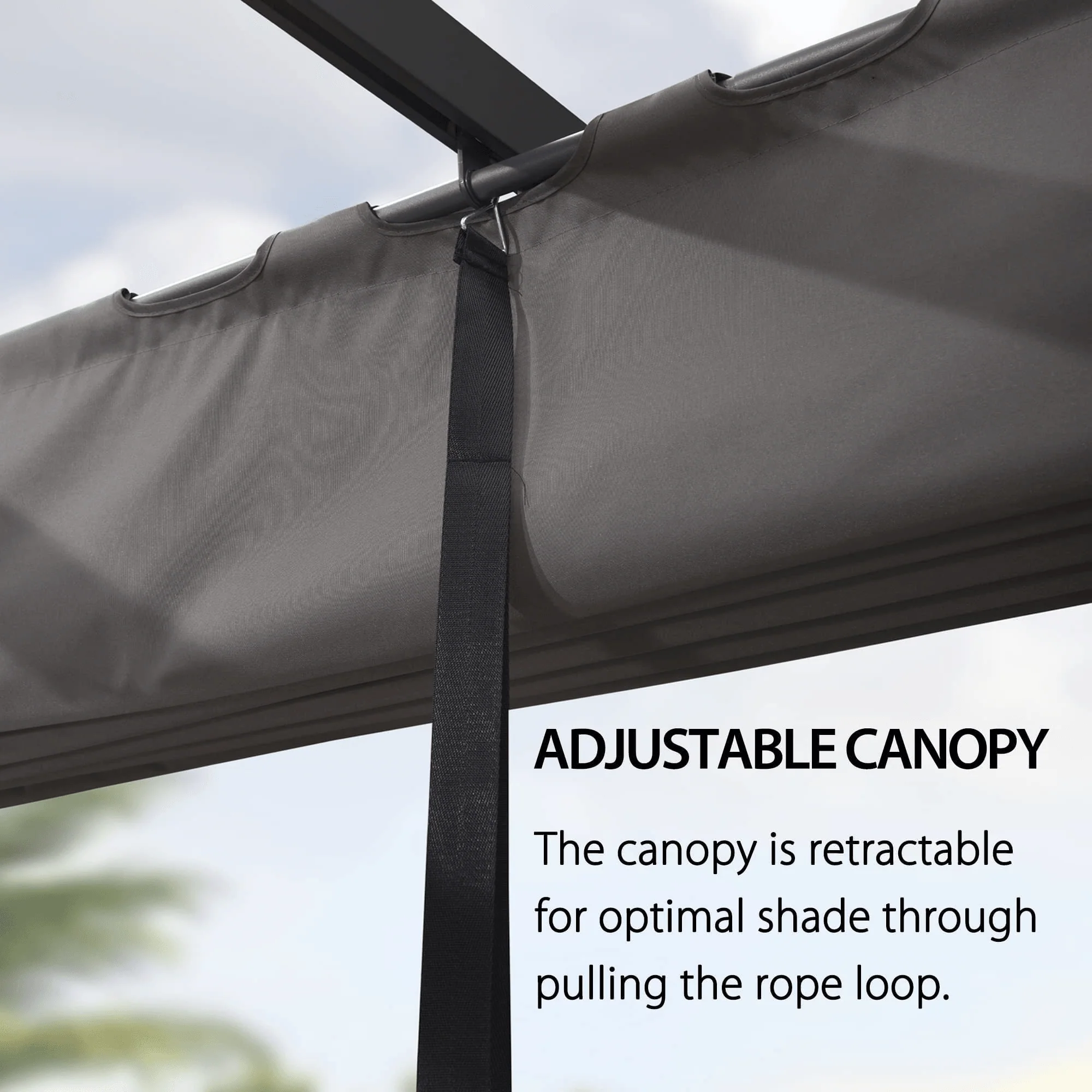 PURPLE LEAF Outdoor Retractable Pergola Patio Shelter Classical Pavilion Grill Gazebo - Image 35