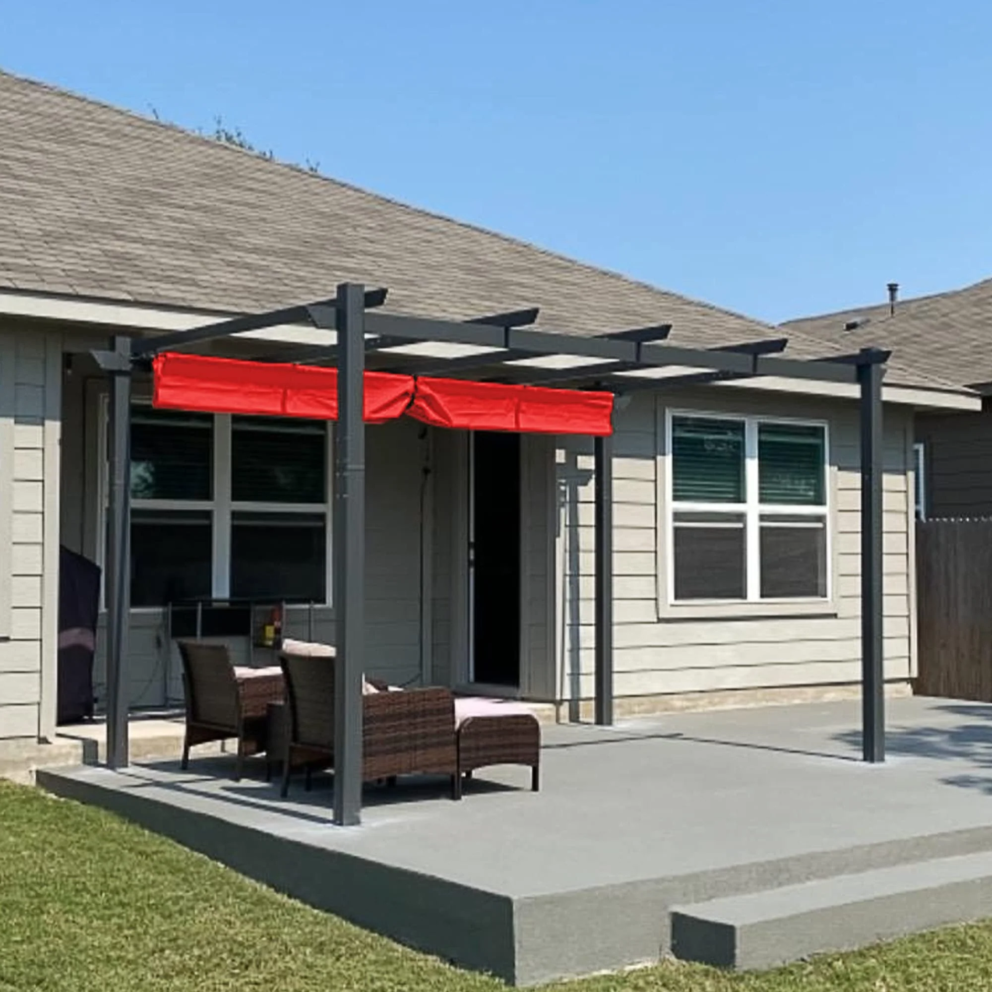 PURPLE LEAF Outdoor Retractable Pergola Patio Shelter Classical Pavilion Grill Gazebo - Image 60