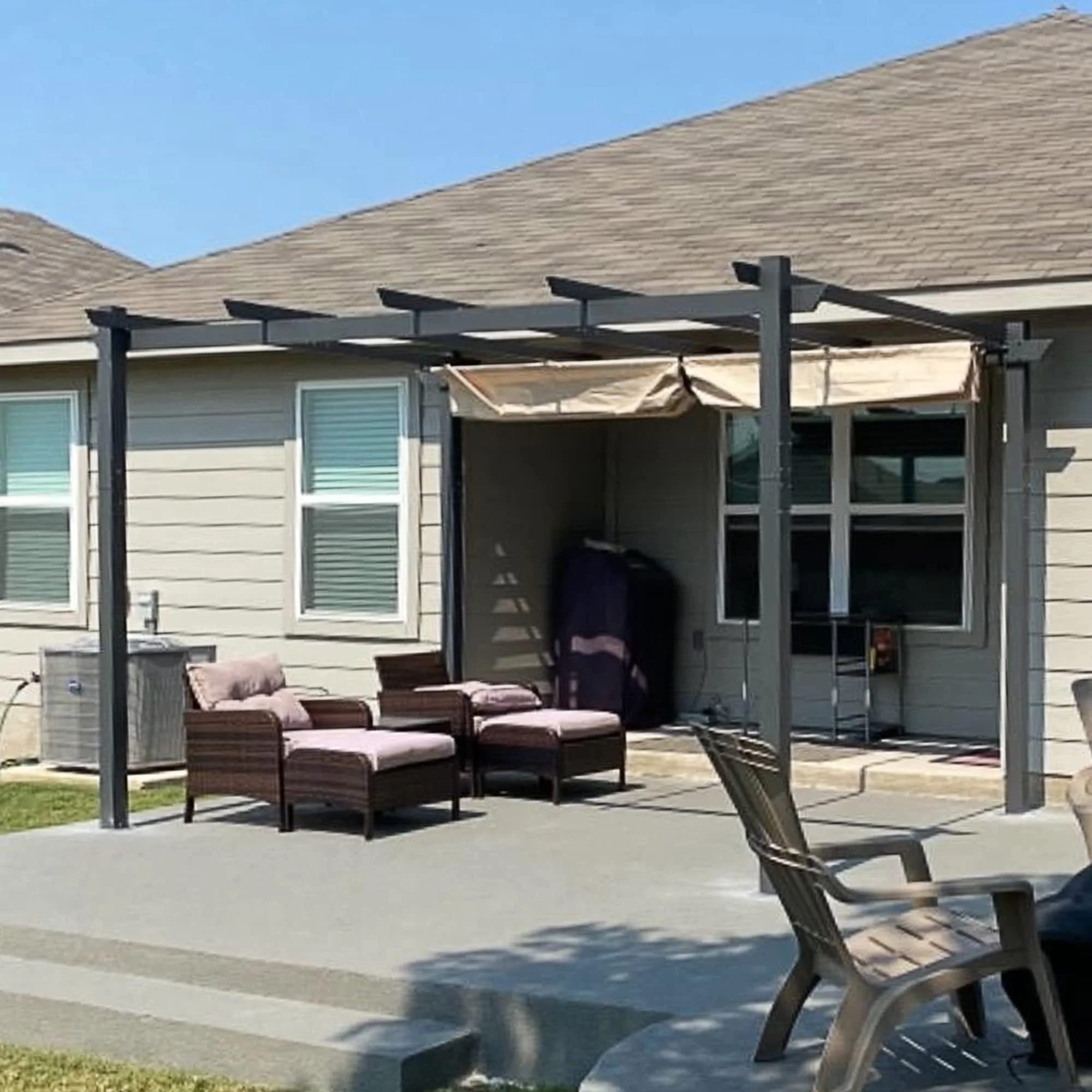 PURPLE LEAF Outdoor Retractable Pergola Patio Shelter Classical Pavilion Grill Gazebo - Image 64