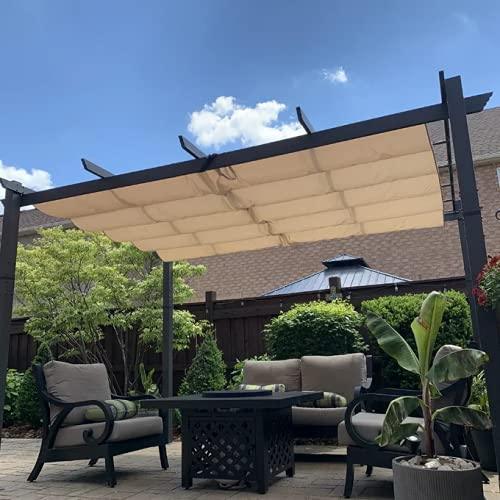 PURPLE LEAF Outdoor Retractable Pergola Patio Shelter Classical Pavilion Grill Gazebo - Image 7