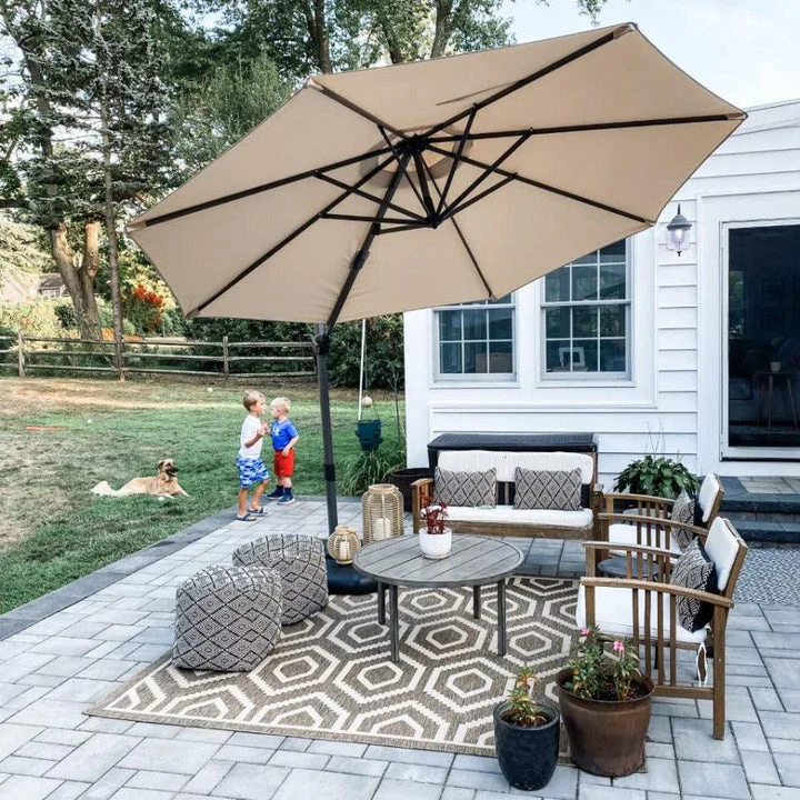 PURPLE LEAF Economical  Patio Offset Round Parasol - Image 62