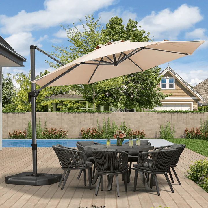 PURPLE LEAF Economical  Patio Offset Round Parasol - Image 65