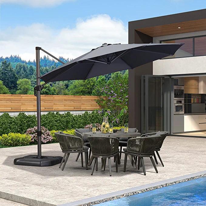 PURPLE LEAF Economical  Patio Offset Round Parasol - Image 68