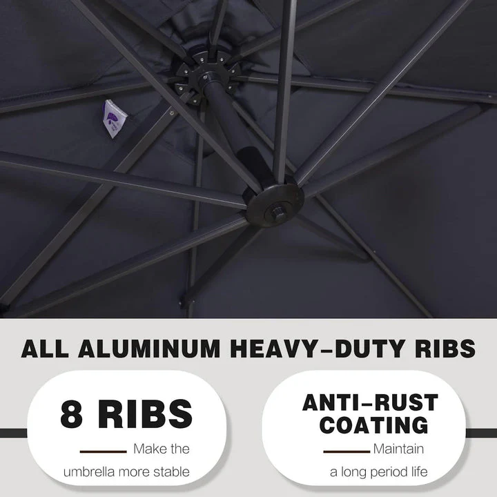 PURPLE LEAF Economical  Patio Offset Round Parasol - Image 72