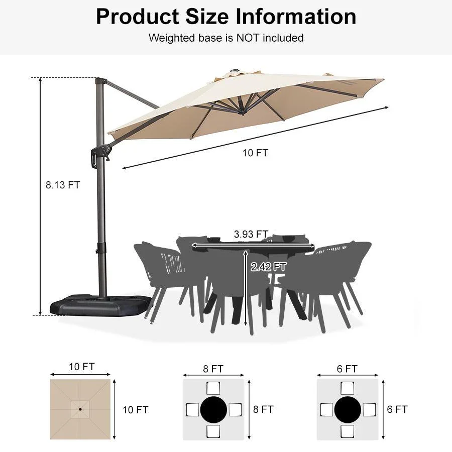 PURPLE LEAF Economical  Patio Offset Round Parasol - Image 74