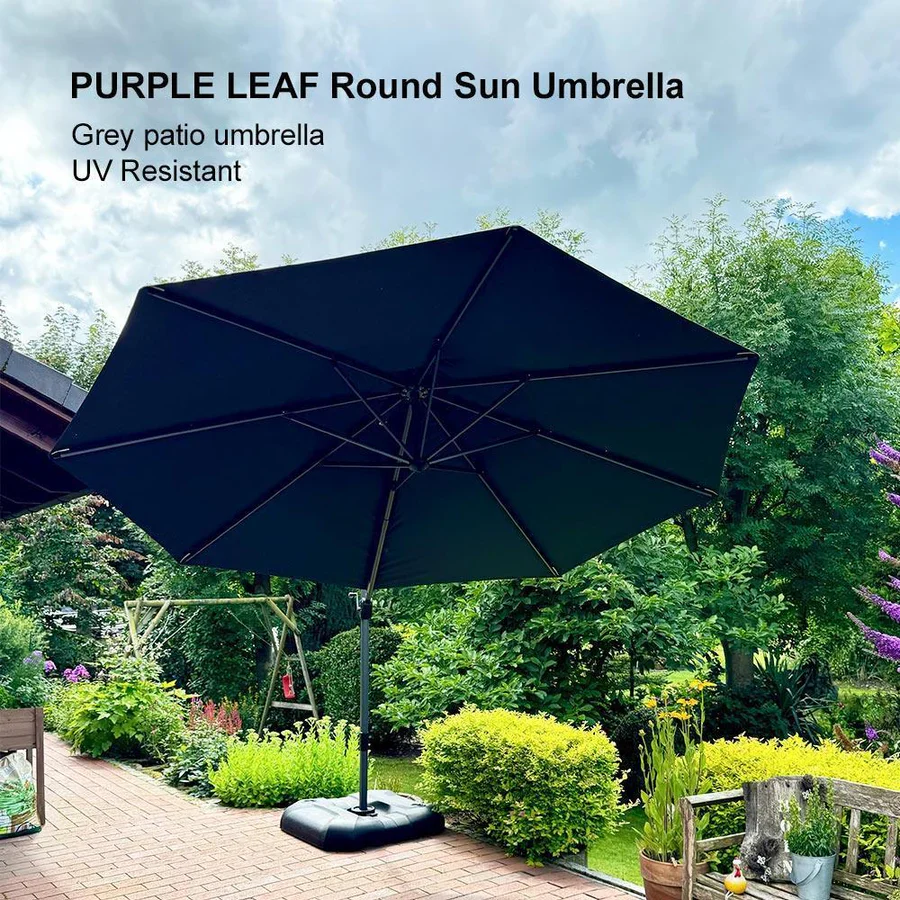 PURPLE LEAF Economical  Patio Offset Round Parasol - Image 79