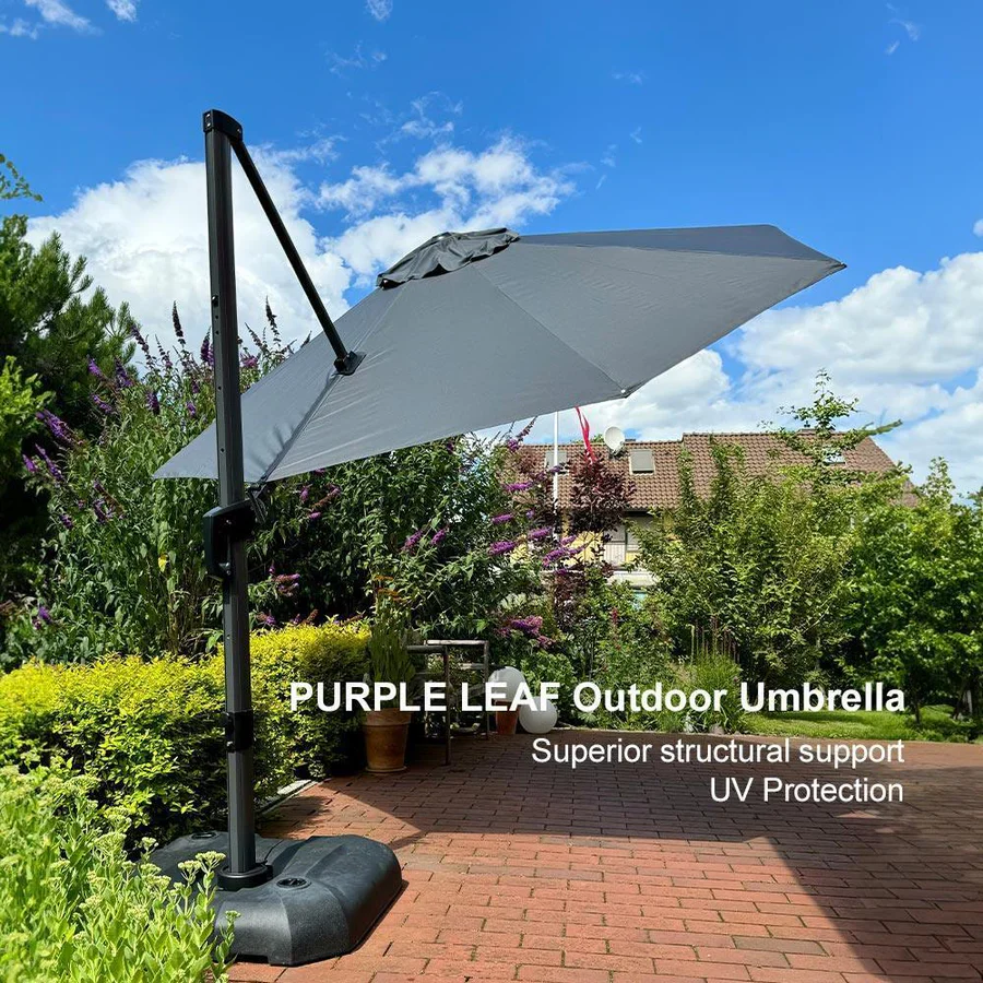 PURPLE LEAF Economical  Patio Offset Round Parasol - Image 84