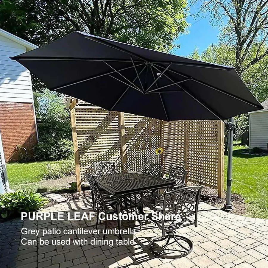 PURPLE LEAF Economical  Patio Offset Round Parasol - Image 85