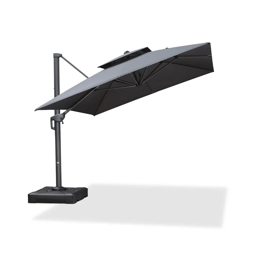 PURPLE LEAF Cantilever Patio Umbrella Gray Pole Outdoor Umbrella with UV Protection - Image 29