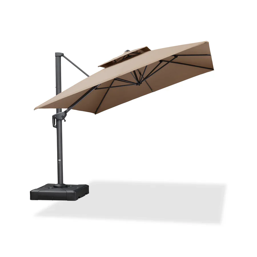 PURPLE LEAF Cantilever Patio Umbrella Gray Pole Outdoor Umbrella with UV Protection - Image 39