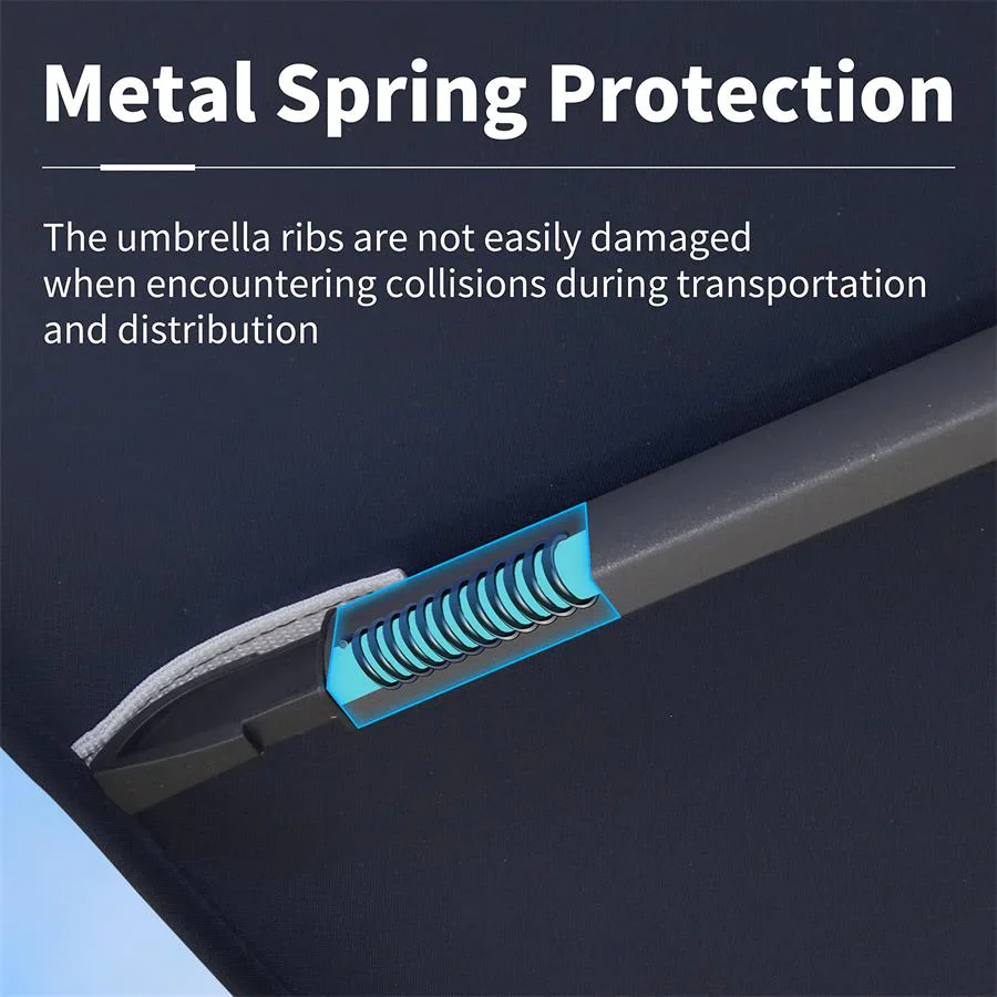 PURPLE LEAF Cantilever Patio Umbrella Gray Pole Outdoor Umbrella with UV Protection - Image 9