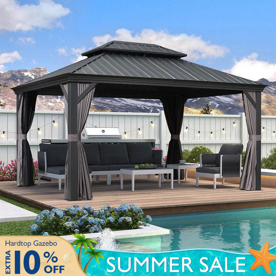 3.65M X 4.85M Hardtop Gazebo