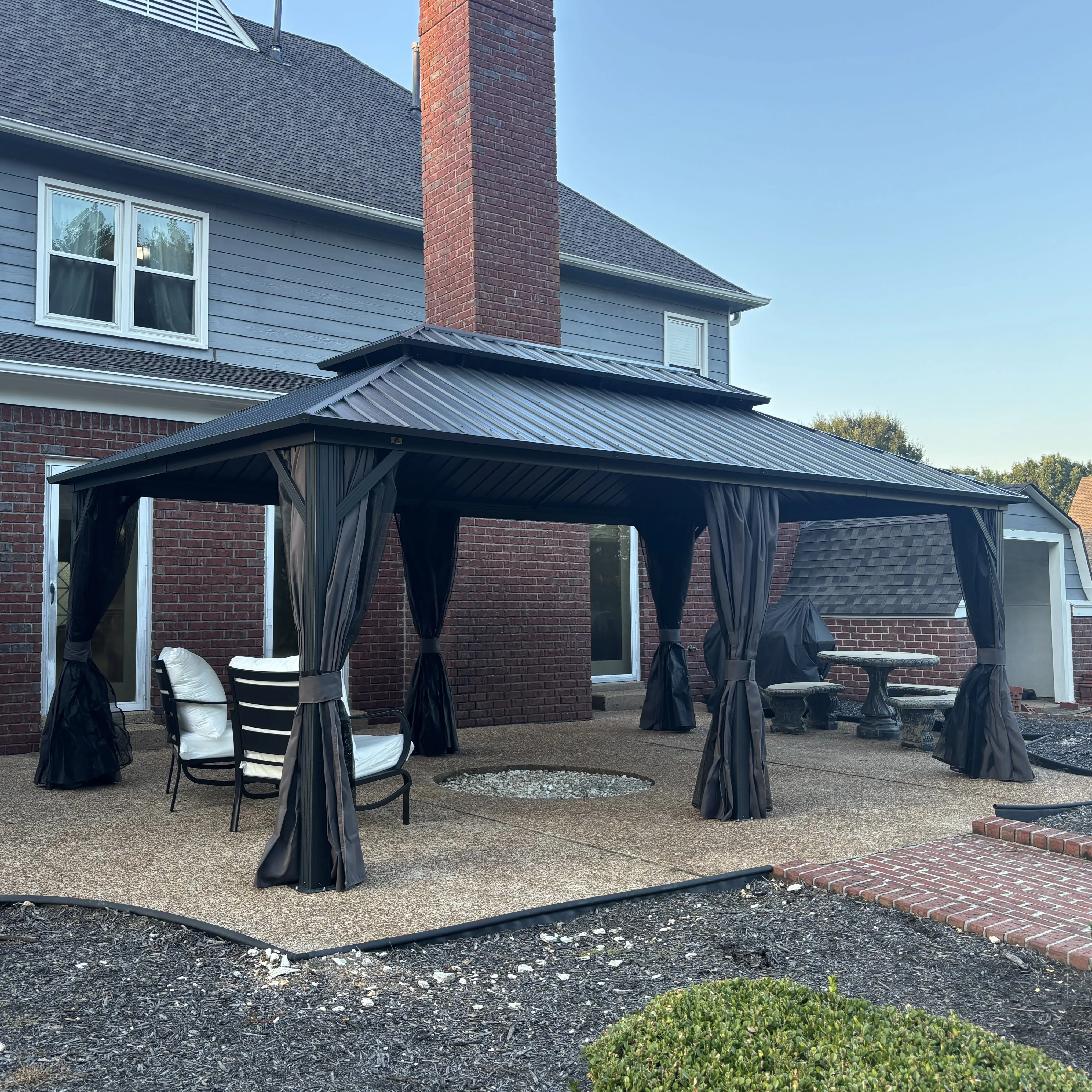 PURPLE LEAF Garden Gazebo  with Galvanized Steel Double Roof, Gazebo with Sides Curtain and Netting for All Weather - Image 64
