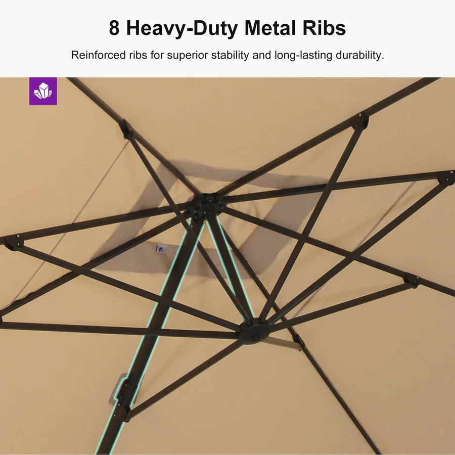 PURPLE LEAF Stepless Tilt Cantilever Umbrella Affordable Outdoor Patio Umbrella - Image 23
