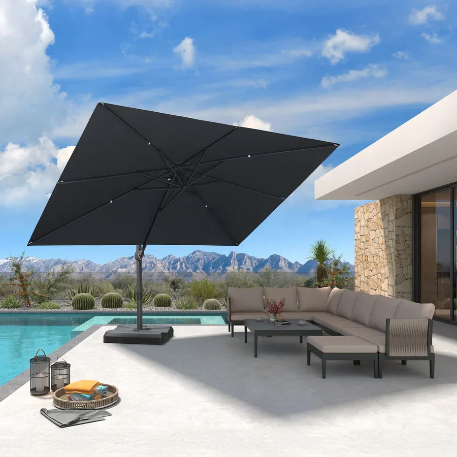 PURPLE LEAF Stepless Tilt Cantilever Umbrella Affordable Outdoor Patio Umbrella - Image 28