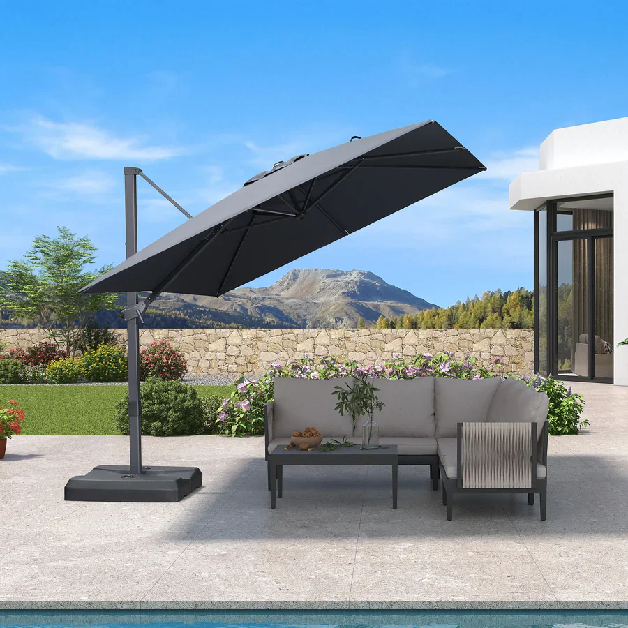 PURPLE LEAF Stepless Tilt Cantilever Umbrella Affordable Outdoor Patio Umbrella - Image 29
