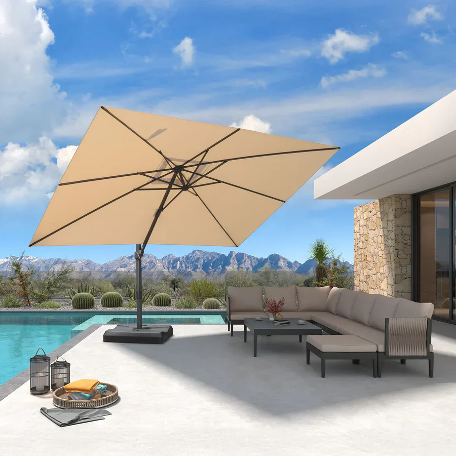 PURPLE LEAF Stepless Tilt Cantilever Umbrella Affordable Outdoor Patio Umbrella - Image 3