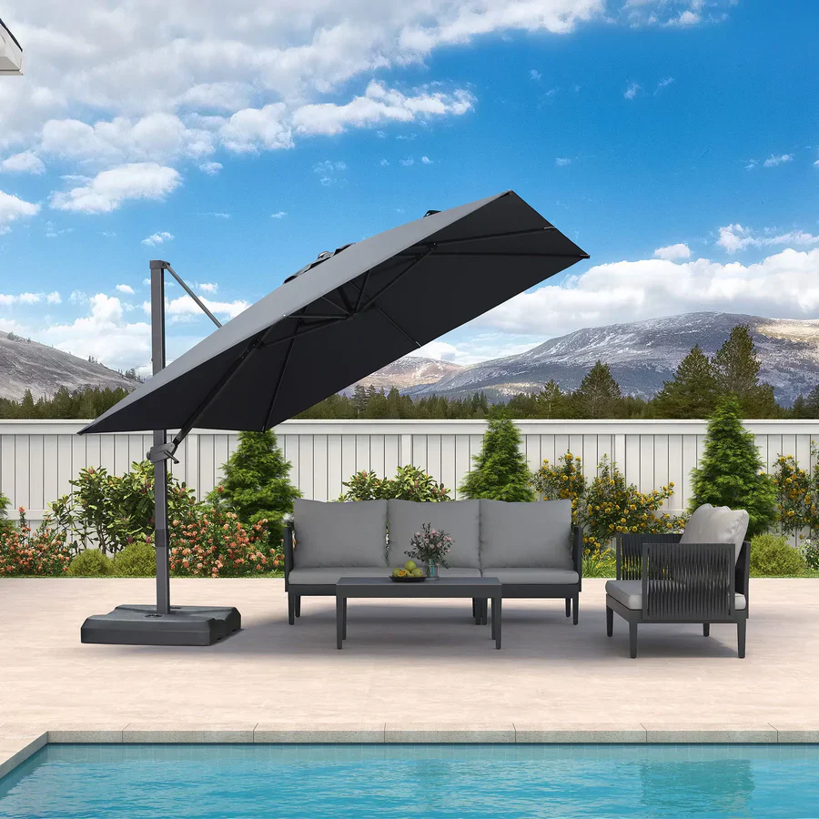 PURPLE LEAF Stepless Tilt Cantilever Umbrella Affordable Outdoor Patio Umbrella - Image 30