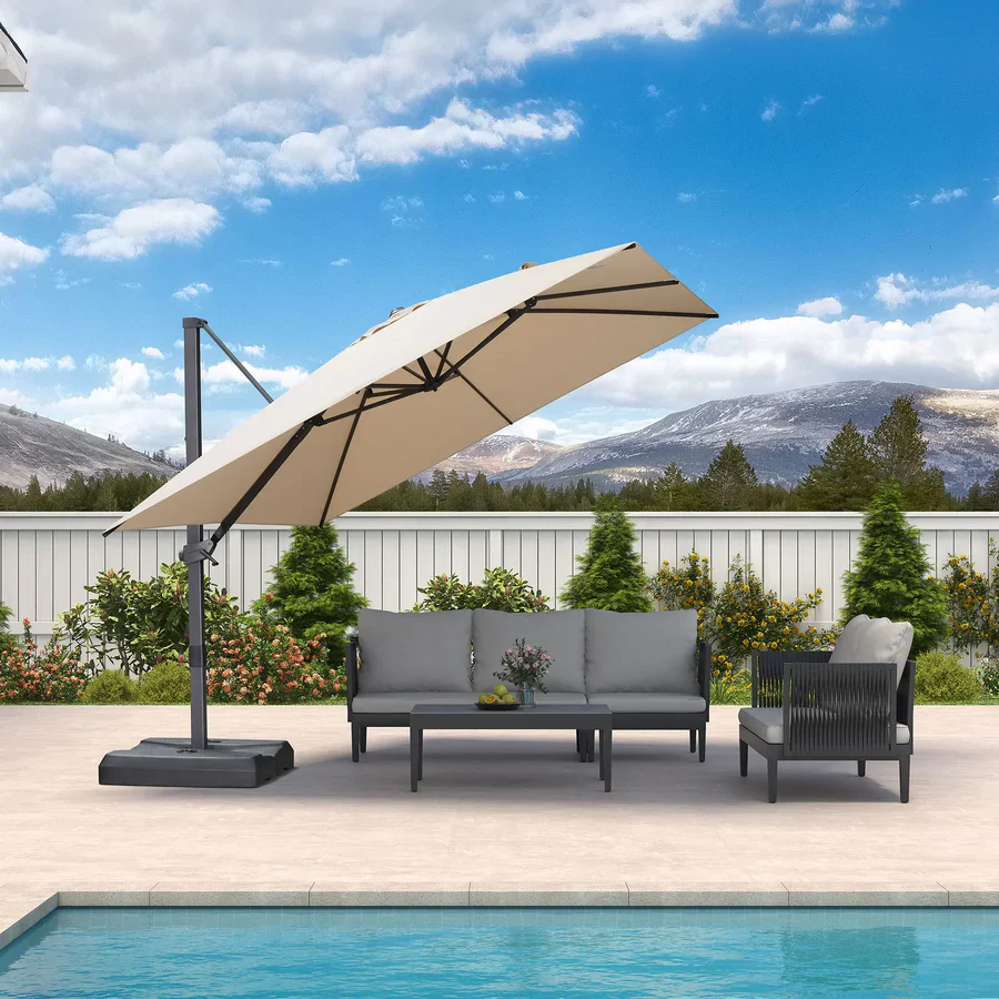 PURPLE LEAF Stepless Tilt Cantilever Umbrella Affordable Outdoor Patio Umbrella - Image 5