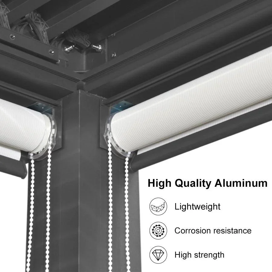 PURPLELEAF Outdoor Louvered Pergola Roller Blinds with Thermal Insulated, UV Protection Waterproof Fabric, Privacy Protection for Pergola, Easy to Install - Image 10