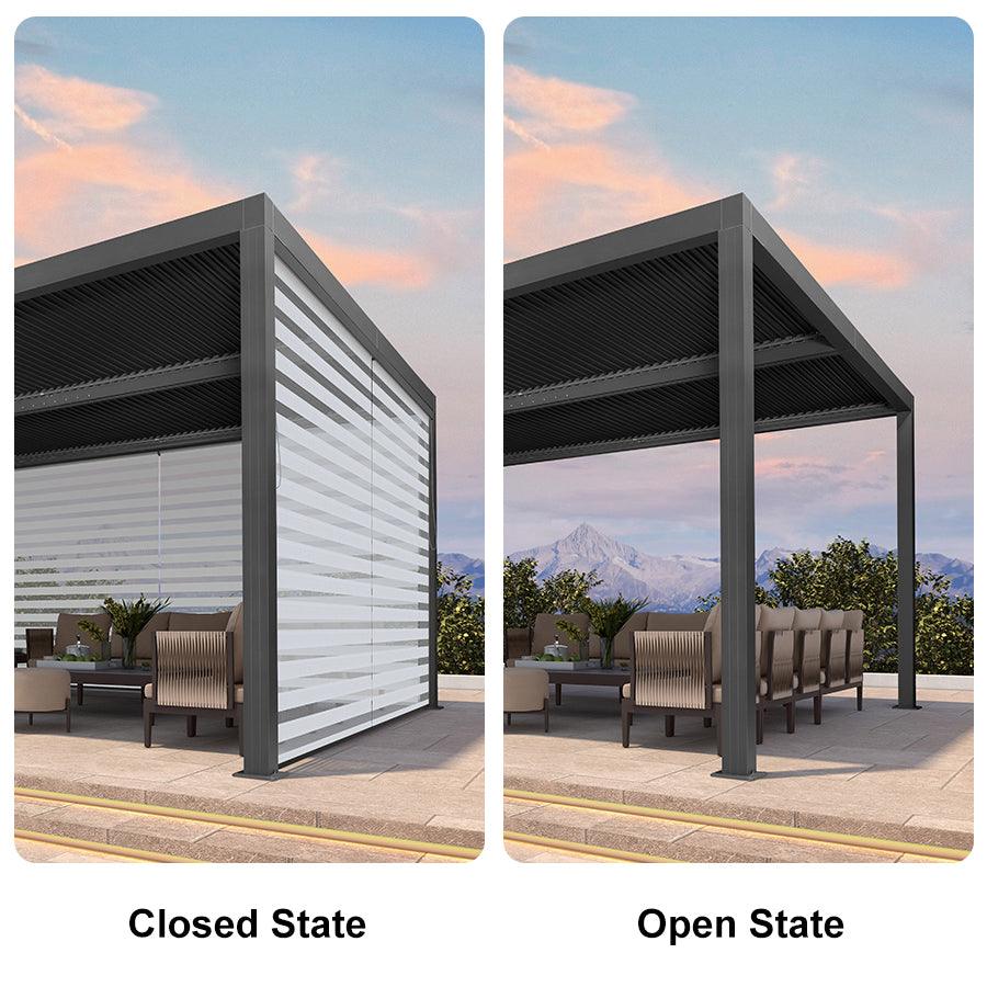 PURPLELEAF Outdoor Louvered Pergola Roller Blinds with Thermal Insulated, UV Protection Waterproof Fabric, Privacy Protection for Pergola, Easy to Install - Image 12