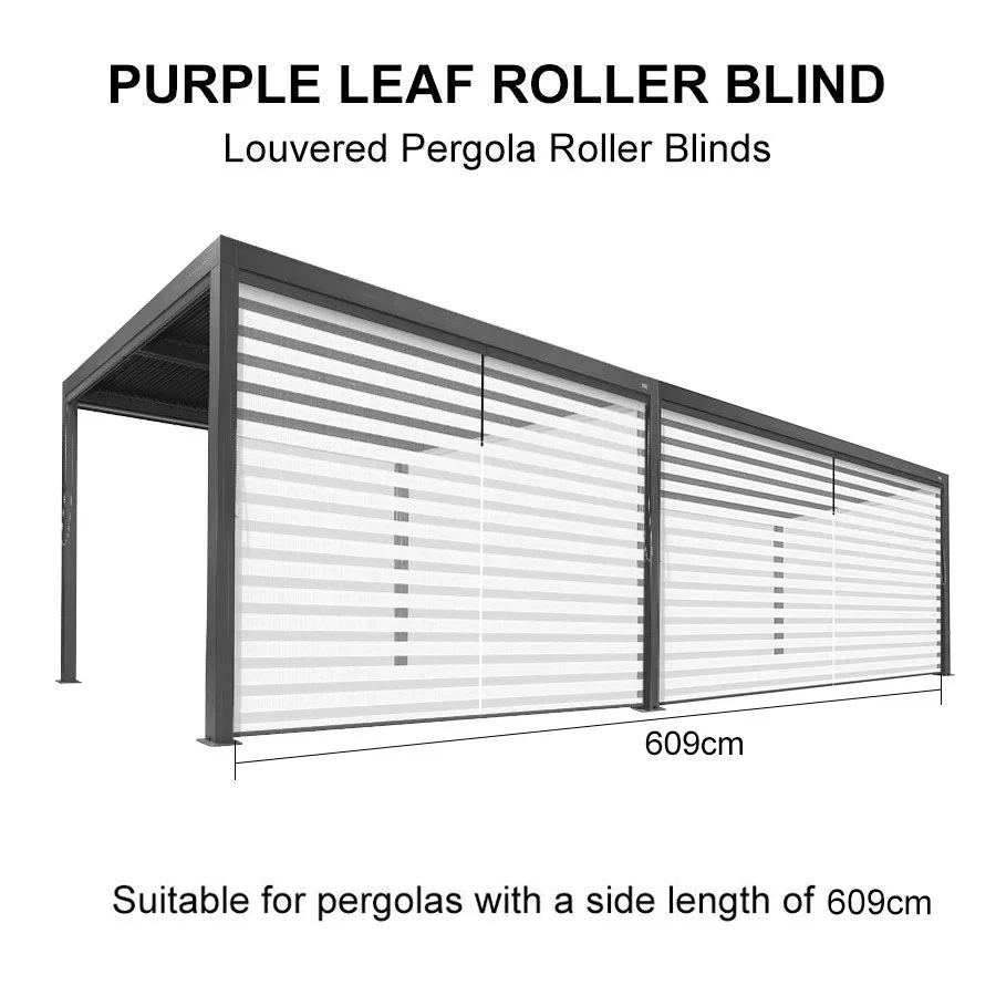 PURPLELEAF Outdoor Louvered Pergola Roller Blinds with Thermal Insulated, UV Protection Waterproof Fabric, Privacy Protection for Pergola, Easy to Install - Image 6