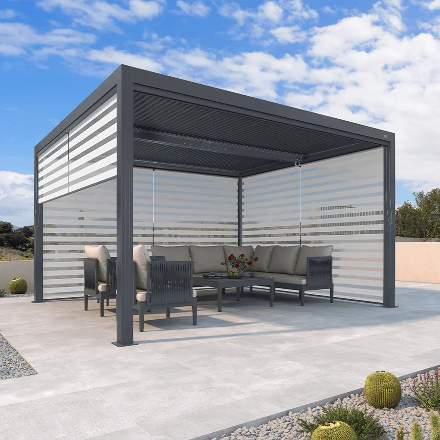 PURPLELEAF Outdoor Louvered Pergola Roller Blinds with Thermal Insulated, UV Protection Waterproof Fabric, Privacy Protection for Pergola, Easy to Install - Image 8