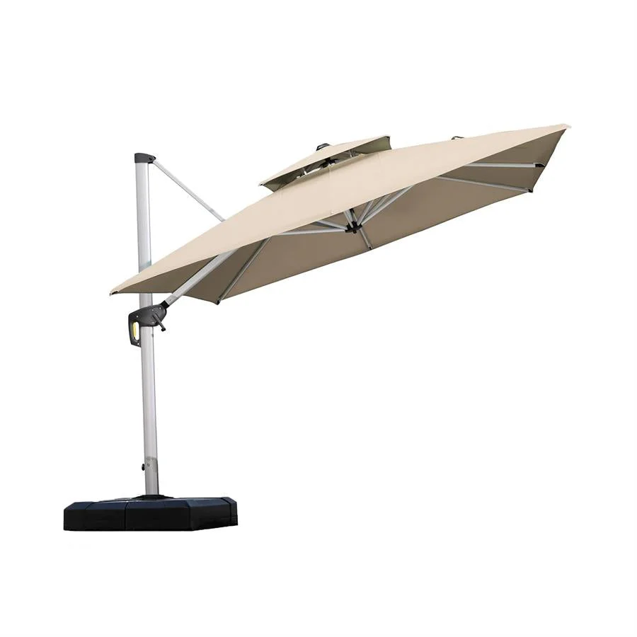 PURPLE LEAF Outdoor Windproof Parasol, Square Cantilever Umbrella Outside Patio - Image 12